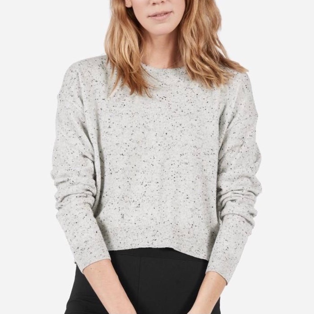 ✨ HOST PICK ✨ Everlane Cashmere Crew in Grey/Frost Donegal. Women’s size US XXS.